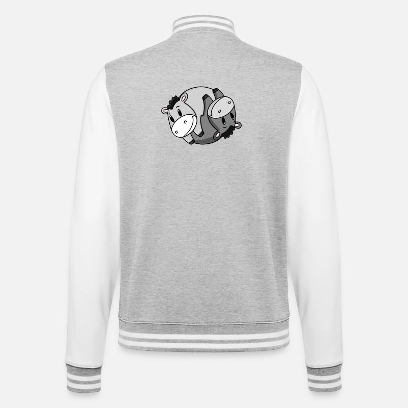 Yin Yang Donkey - College Sweat Jacket - heather grey/white