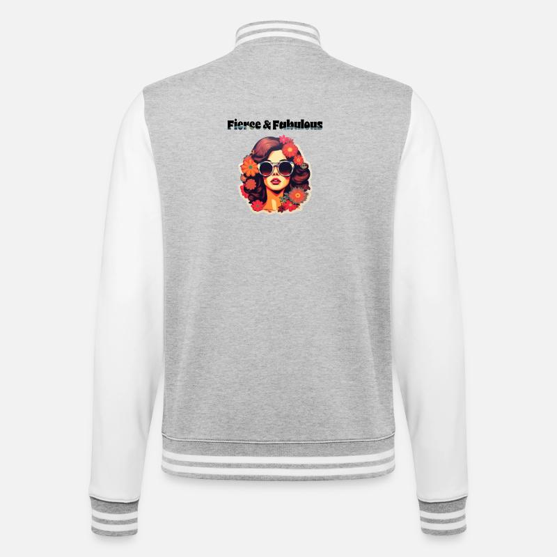 Fierce & Fabulous - College Sweat Jacket - heather grey/white