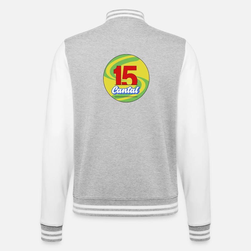 Cantal - College-Sweatjacke - Grau meliert/Weiß