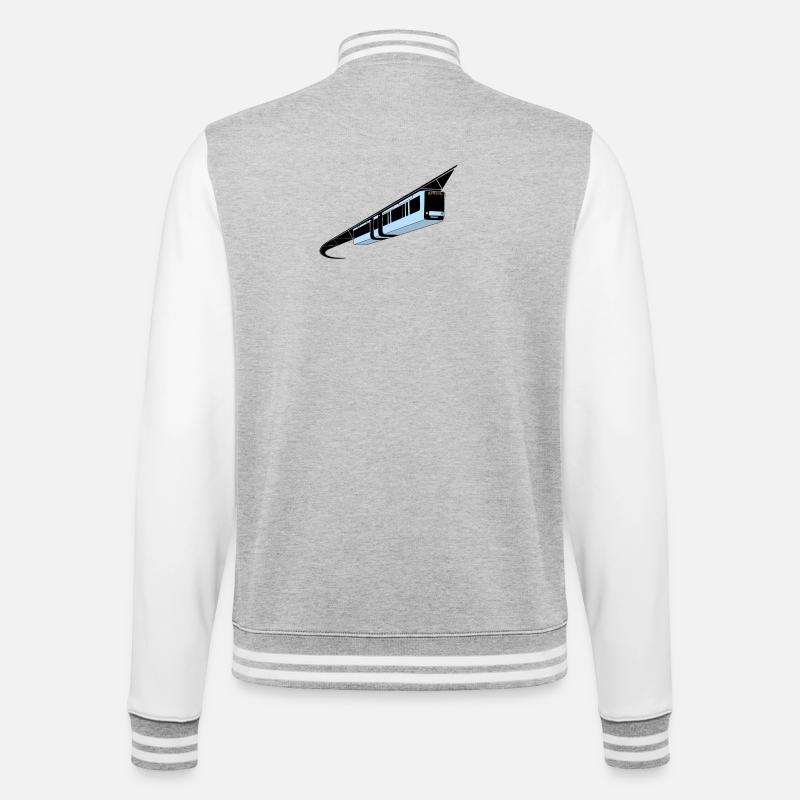 Wuppertal Schwebebahn bunt - College-Sweatjacke - Grau meliert/Weiß