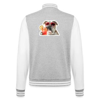 Bully trinkt Cocktail - College-Sweatjacke - Grau meliert/Weiß - Hinten - Marisol (170cm)