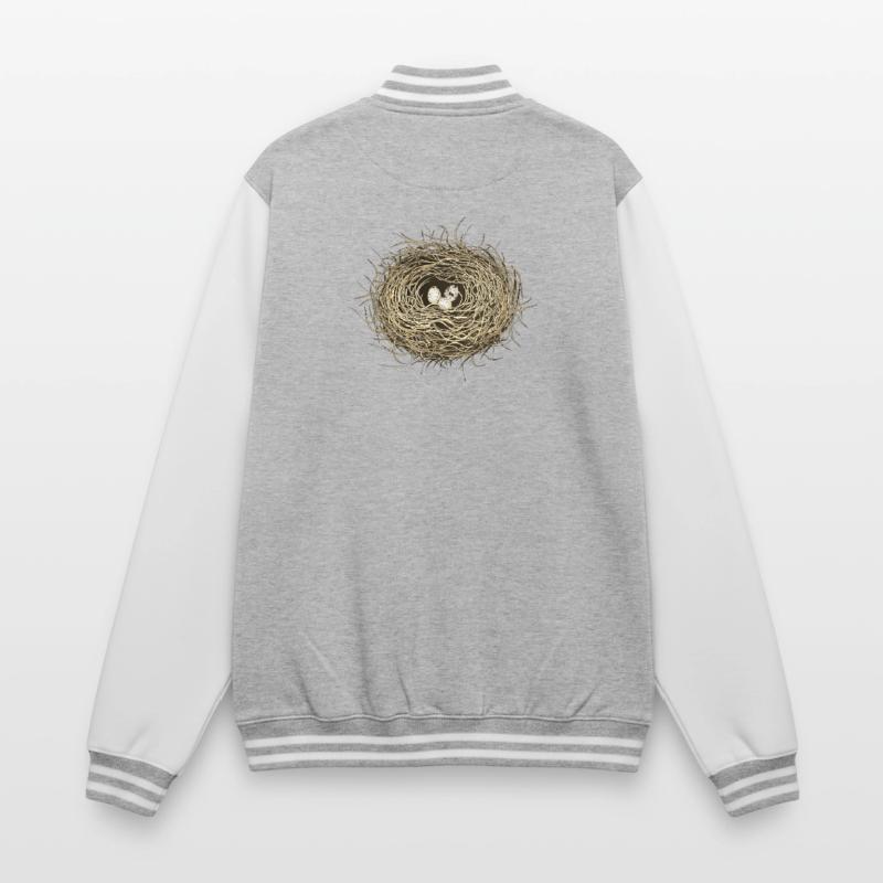 Vogelnest oder Osternest mit drei Vogel Eier College-Sweatjacke