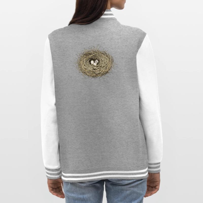 Vogelnest oder Osternest mit drei Vogel Eier College-Sweatjacke