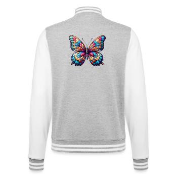 Colorful butterfly - College Sweat Jacket - heather grey/white - Back - Marisol (170cm)