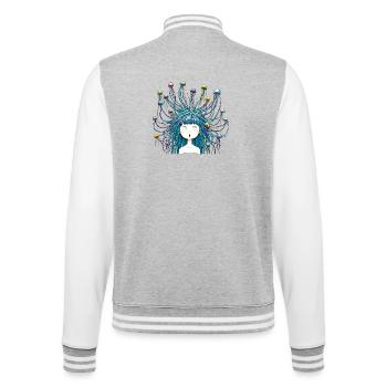 Coupe de cheveux Jellyfish Girl Jellyfish Animal Trend 2024 - Veste Teddy - gris chiné / blanc - Dos - Marisol (170cm)