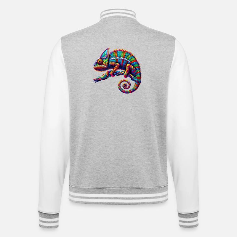Chameleon - College Sweat Jacket - heather grey/white