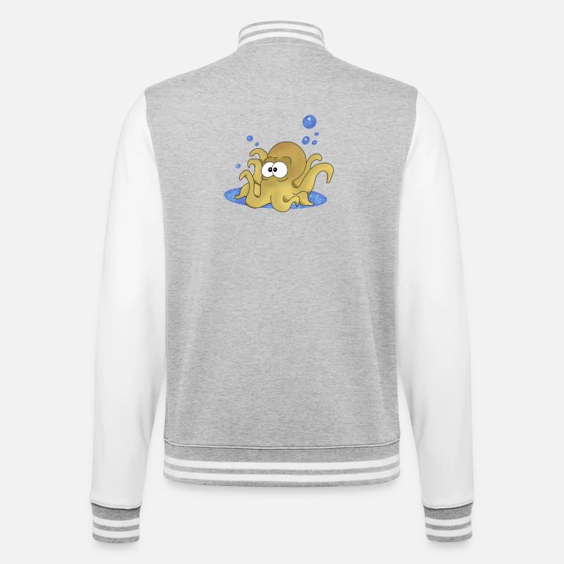 Octopus - College Sweat Jacket - heather grey/white