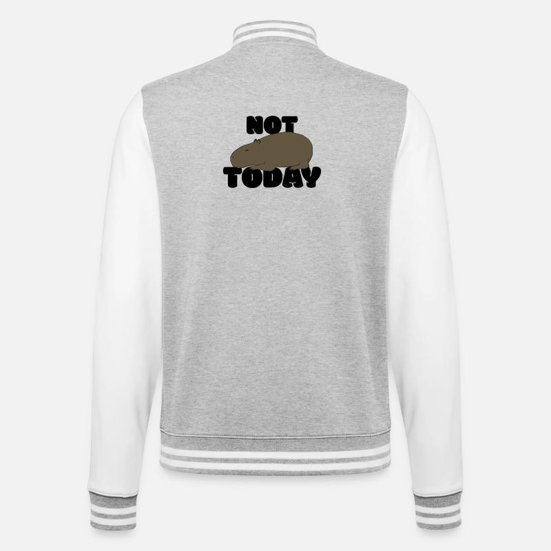 Not today Capybara - College Sweat Jacket - heather grey/white