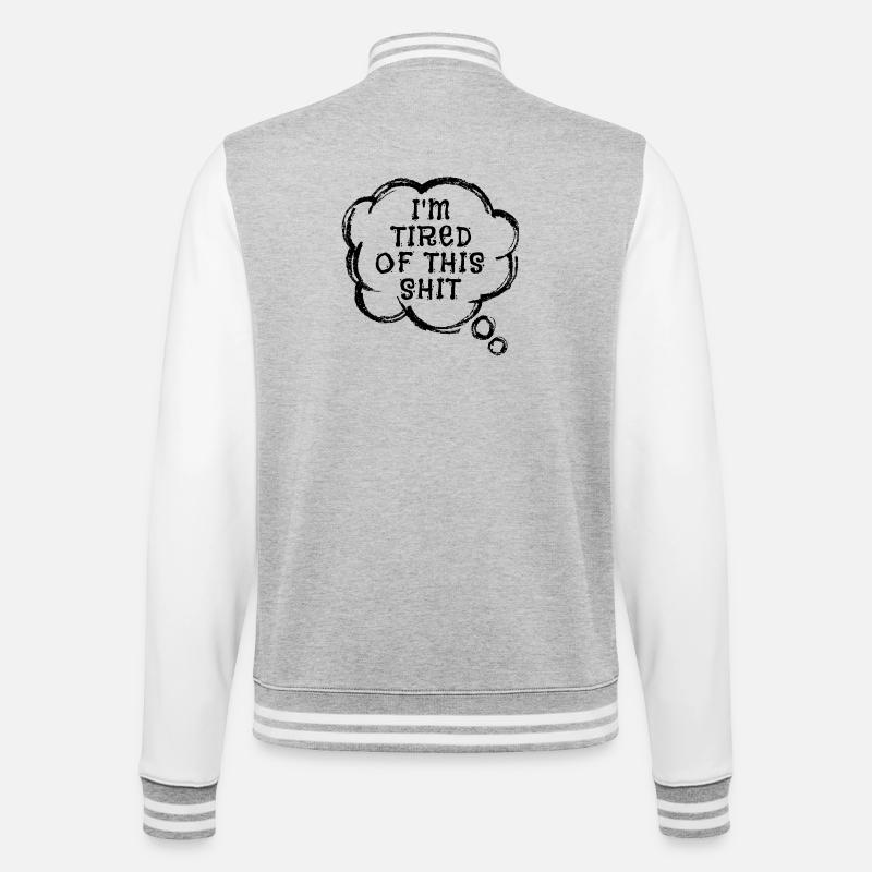 Gleichgültig Is Mir Egal Statement - College-Sweatjacke - Grau meliert/Weiß