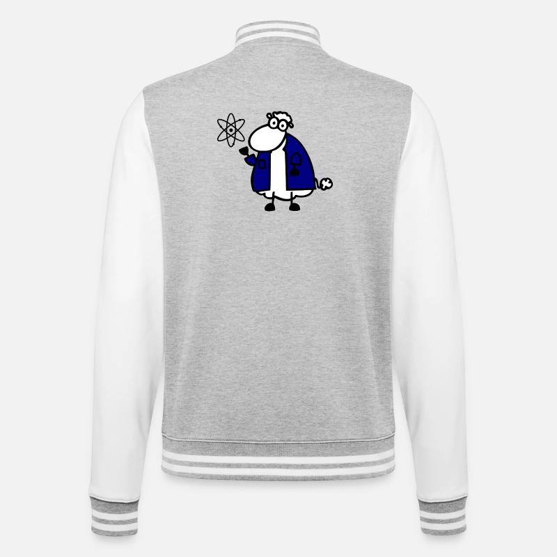 Physikschaf - College-Sweatjacke - Grau meliert/Weiß