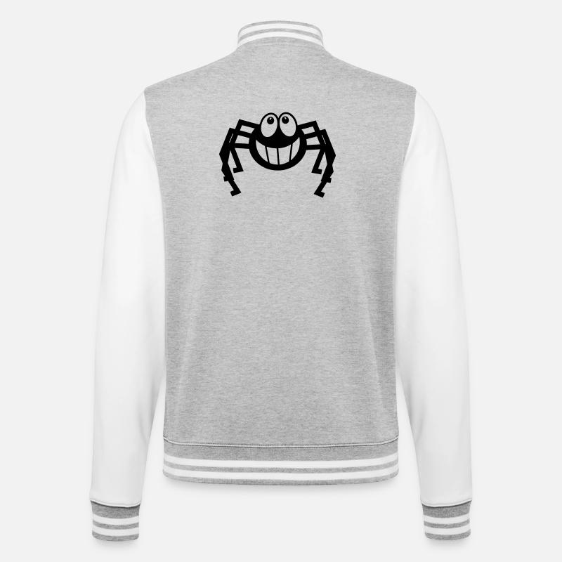 Spinne lacht - College-Sweatjacke - Grau meliert/Weiß