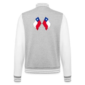 Two flags crossed of Chile - College Sweat Jacket - heather grey/white - Back - Marisol (170cm)