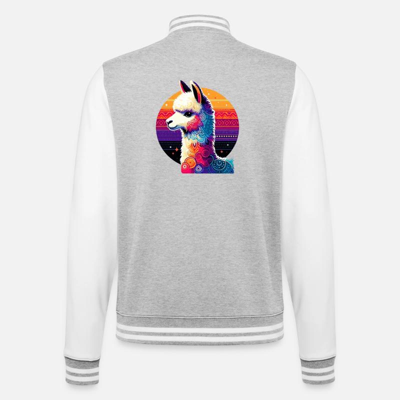 Alpaca - College Sweat Jacket - heather grey/white