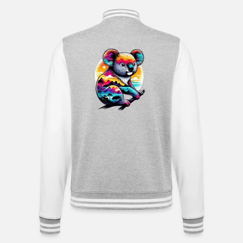Koala - College Sweat Jacket - heather grey/white