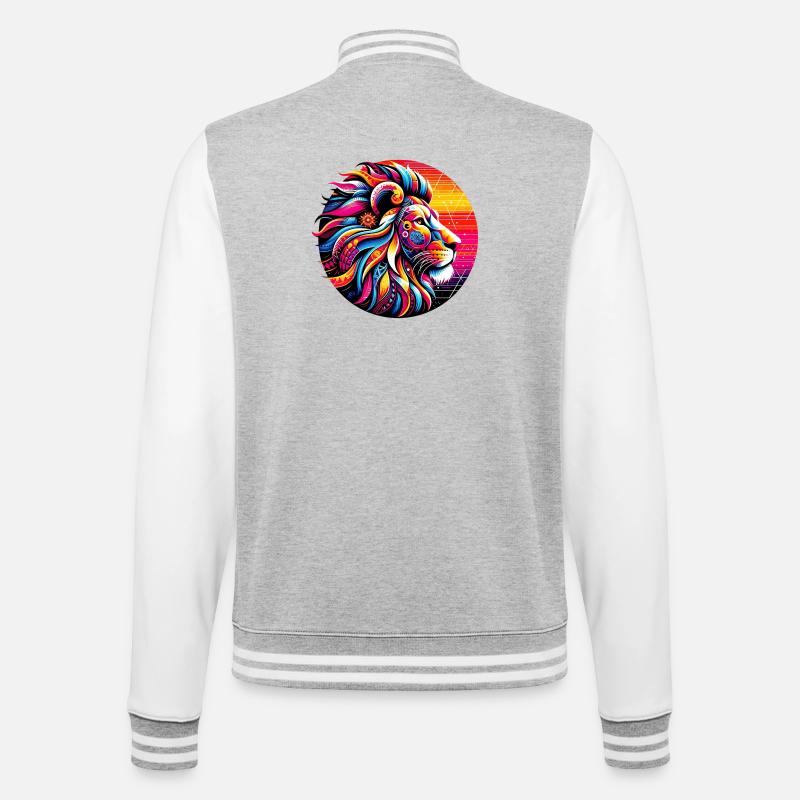 Lion - College Sweat Jacket - heather grey/white