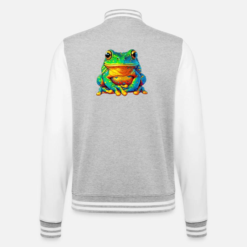 Grenouille - Veste Teddy - gris chiné / blanc