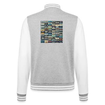Cassette audio - Veste Teddy - gris chiné / blanc - Dos - Marisol (170cm)