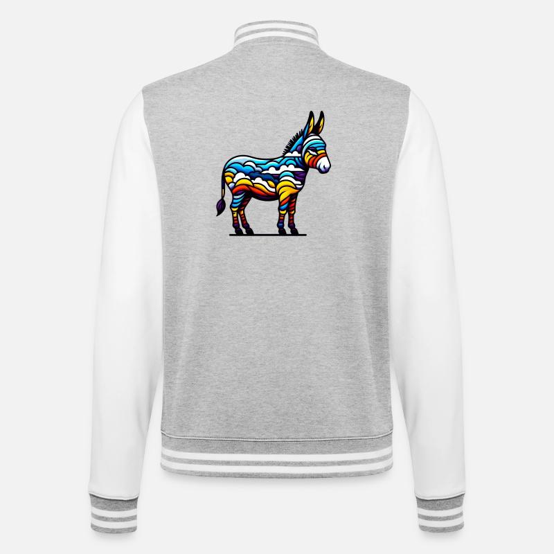 Esel, Schnuller, Maultier - College-Sweatjacke - Grau meliert/Weiß