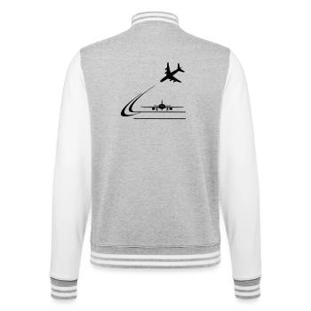 Landing of aircraft - College Sweat Jacket - heather grey/white - Back - Marisol (170cm)