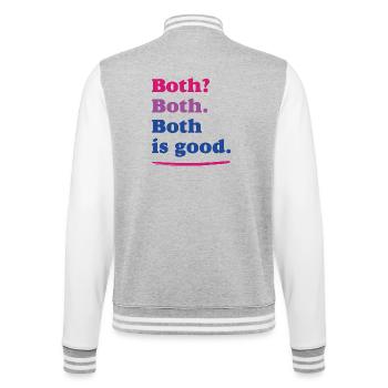 Mois de la fierté LGBTQ - Fierté bisexuelle - Veste Teddy - gris chiné / blanc - Dos - Marisol (170cm)