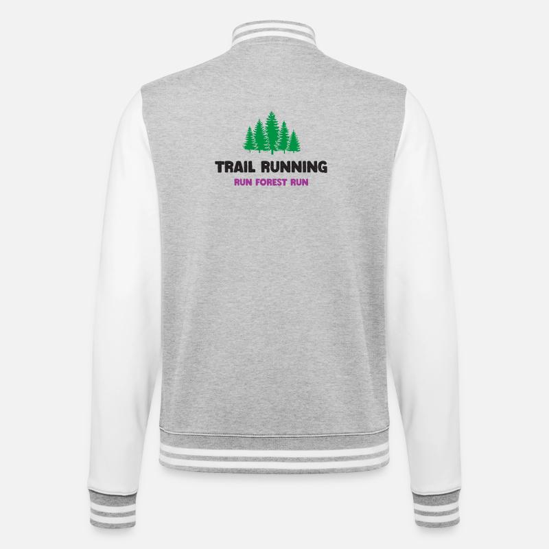 Trail Running - Run Forest Run - College Sweat Jacket - heather grey/white