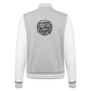 frühling mit einer prise sommer, bitte! jahreszeit - College-Sweatjacke - Grau meliert/Weiß - Hinten - Marisol (170cm)