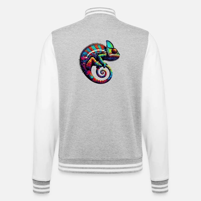 Chameleon - College Sweat Jacket - heather grey/white