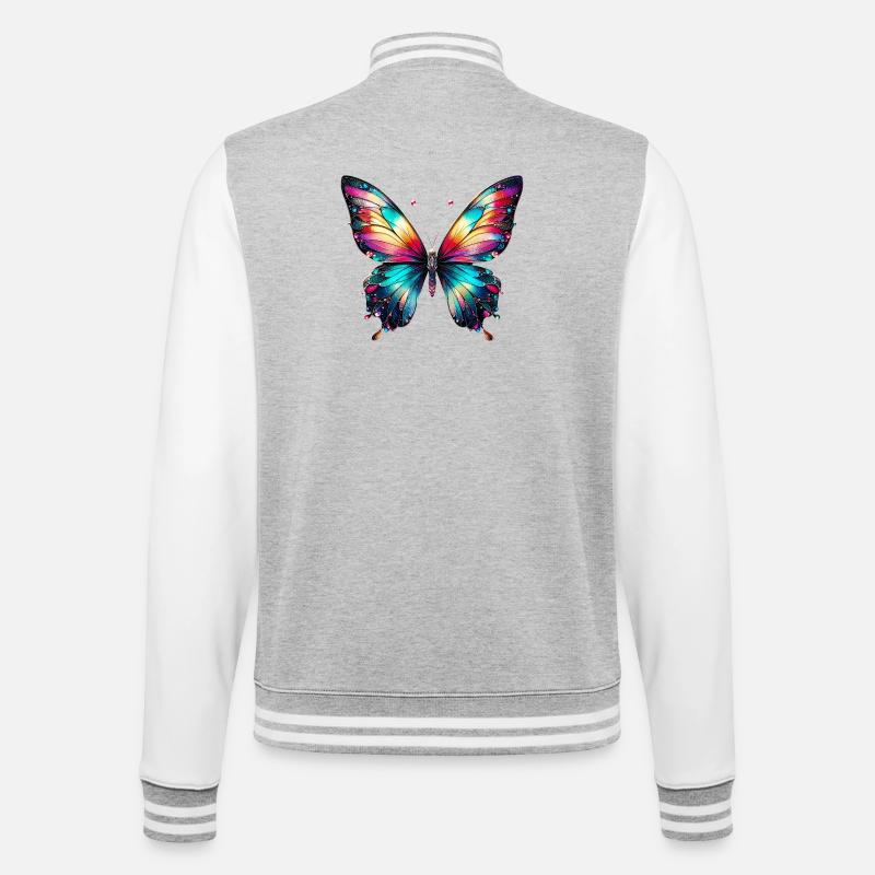 Papillon - Veste Teddy - gris chiné / blanc