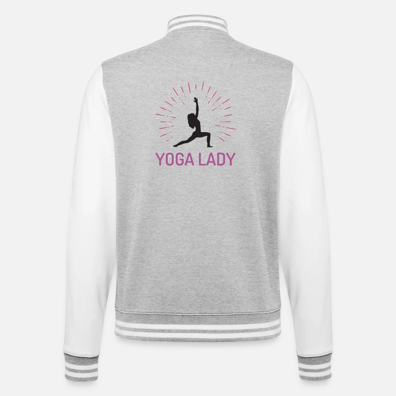 Yoga-Mädchen - College-Sweatjacke - Grau meliert/Weiß