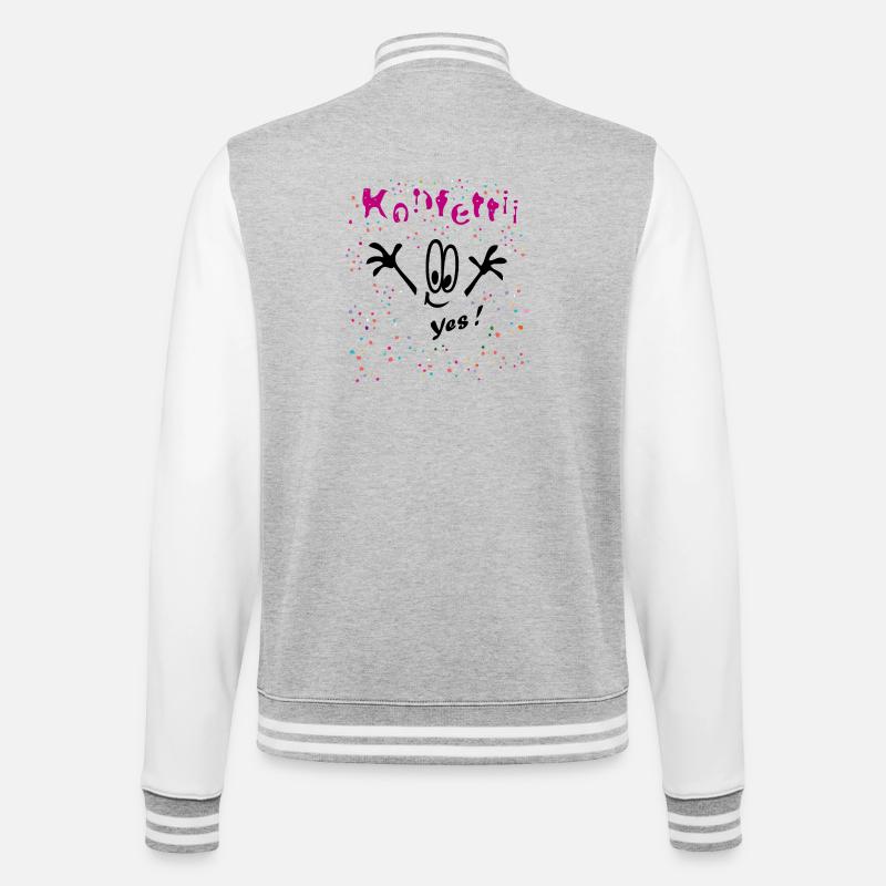 Konfetti Karneval Comic - College-Sweatjacke - Grau meliert/Weiß
