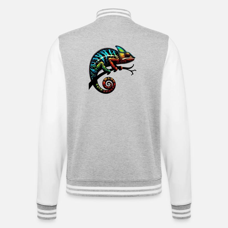 Caméléon - Veste Teddy - gris chiné / blanc