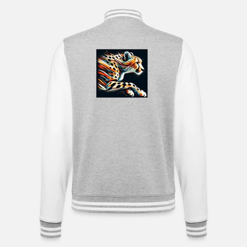 Gepard - College-Sweatjacke - Grau meliert/Weiß