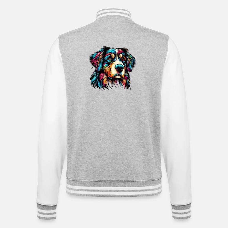 Berner Schweizer Sennenhund Grosser Schäferhund - College-Sweatjacke - Grau meliert/Weiß