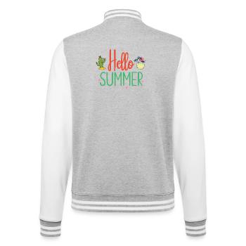 Hallo Sommer - College-Sweatjacke - Grau meliert/Weiß - Hinten - Marisol (170cm)
