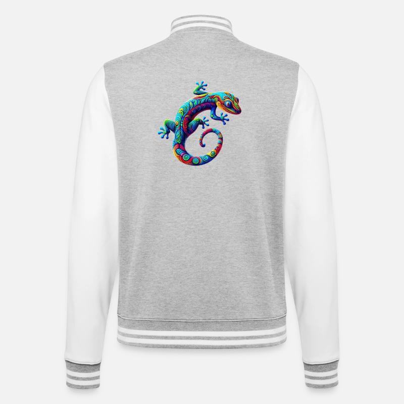 Gecko - Veste Teddy - gris chiné / blanc
