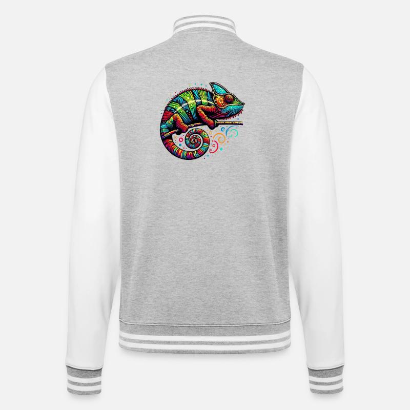 Caméléon - Veste Teddy - gris chiné / blanc