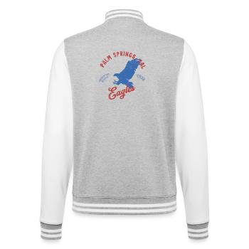 Palm-Springs California Sports Retro Vintage Design - College-Sweatjacke - Grau meliert/Weiß - Hinten - Marisol (170cm)