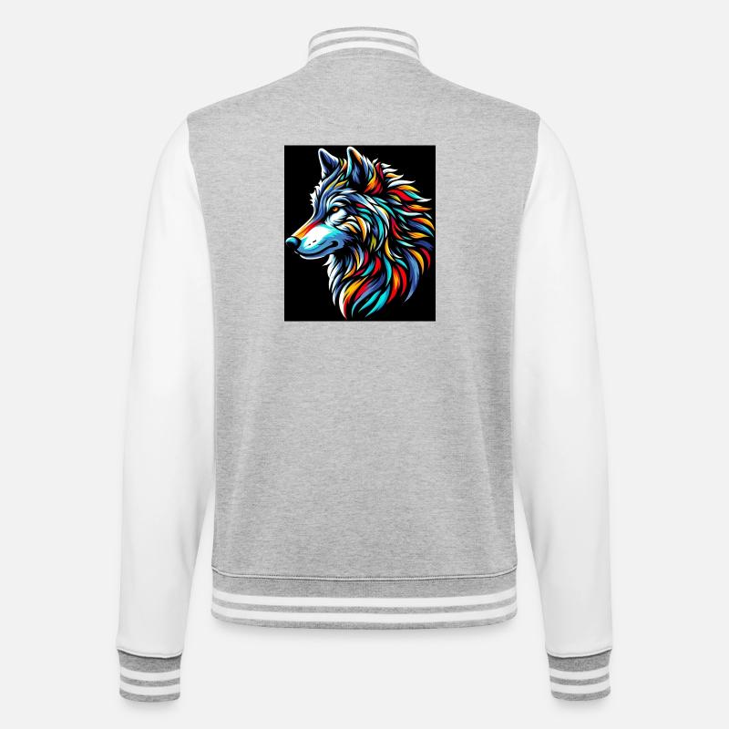 Loup - Veste Teddy - gris chiné / blanc