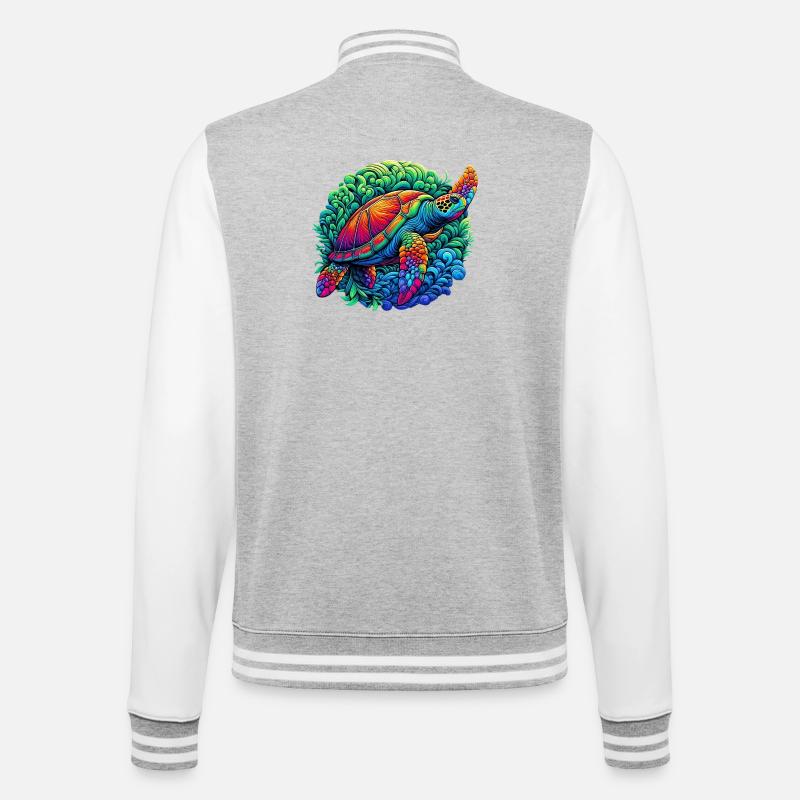 Turtle - College Sweat Jacket - heather grey/white