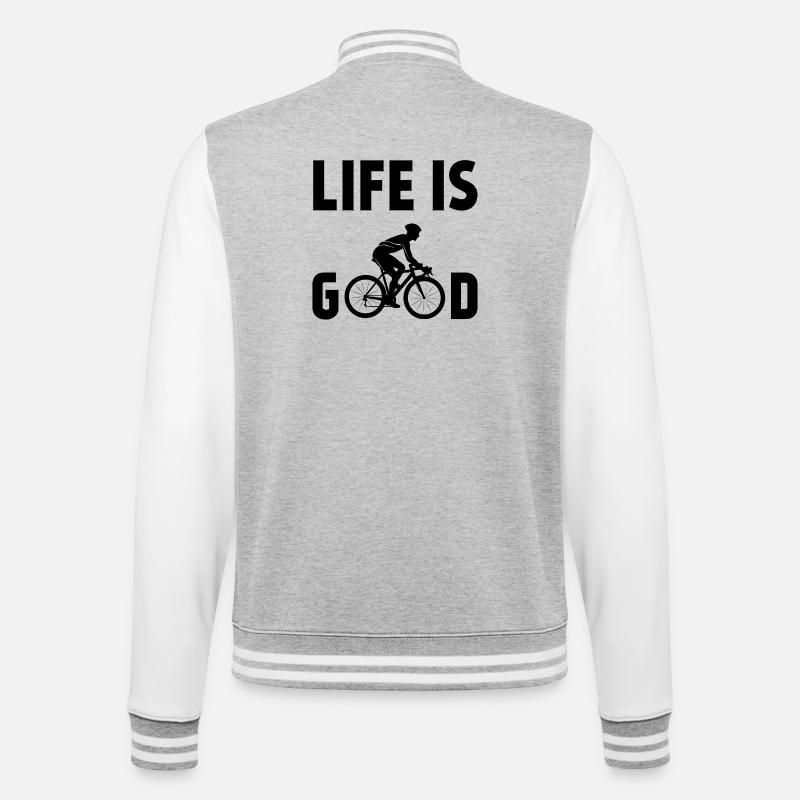 Cyclisme - La vie est belle - Veste Teddy - gris chiné / blanc