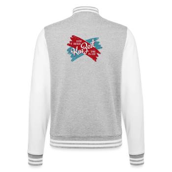 Koi Zeit - College-Sweatjacke - Grau meliert/Weiß - Hinten - Marisol (170cm)