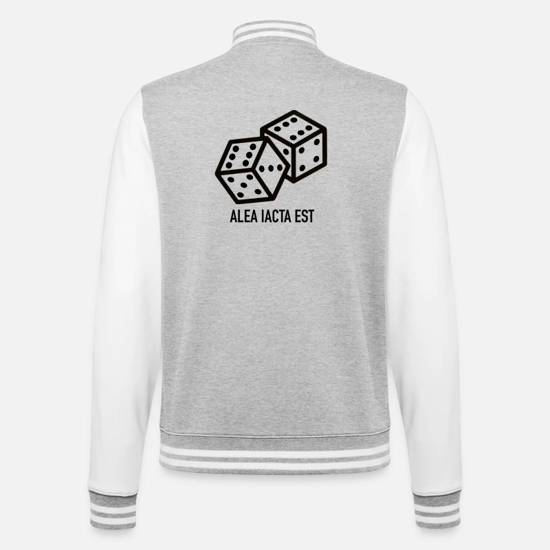 Die Würfel sind gefallen - College-Sweatjacke - Grau meliert/Weiß