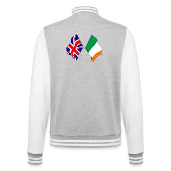 Drapeau de l’Angleterre et drapeau de l’Irlande - Veste Teddy - gris chiné / blanc - Dos - Marisol (170cm)