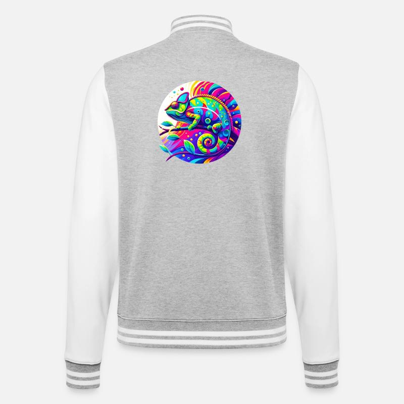 Caméléon - Veste Teddy - gris chiné / blanc