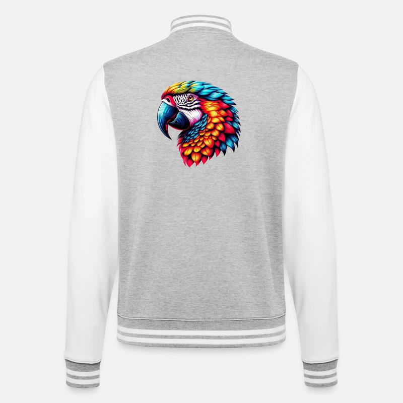 Parrot - College Sweat Jacket - heather grey/white