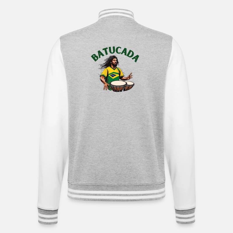 Batucada, batucada player, percussion - College Sweat Jacket - heather grey/white