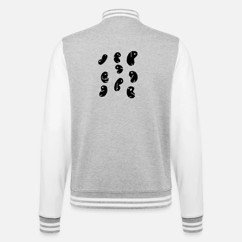 Bone - College Sweat Jacket - heather grey/white