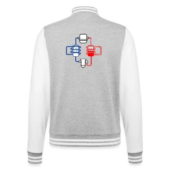 Pompe à chaleur rouge bleu - Veste Teddy - gris chiné / blanc - Dos - Marisol (170cm)
