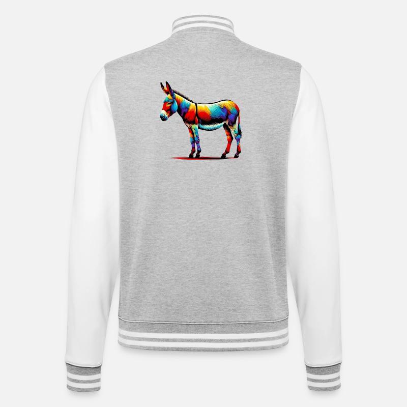 Donkey, Pacifier, Mule - College Sweat Jacket - heather grey/white