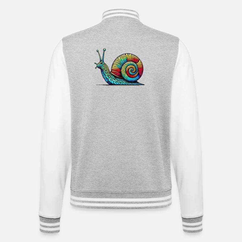 Escargot - Veste Teddy - gris chiné / blanc